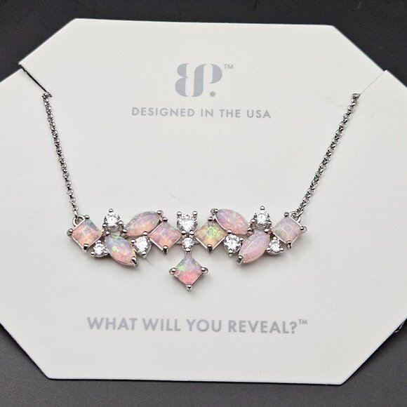 Bomb Party RBP5924 "Call It Love" Peach Fire Opal Necklace - Picture 1 of 4